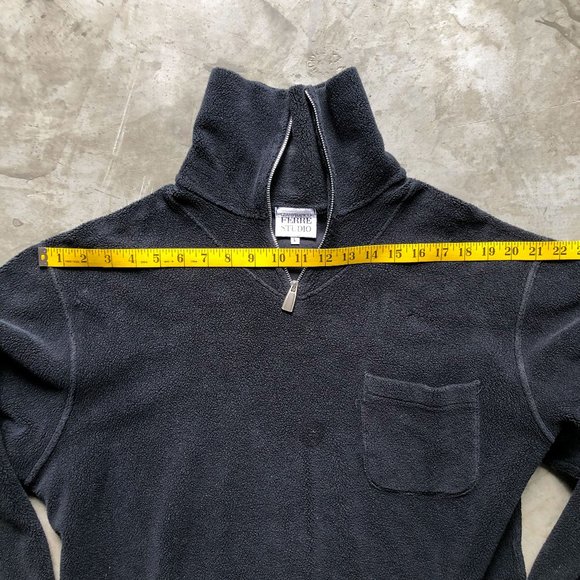 GIANFRANCO FERRE STUDIO vintage black zip up fleece Sz L - Picture 5 of 10